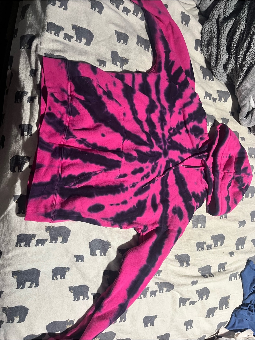 Zine Clothing Hot Pink and Black Tie-Dye Hoodie